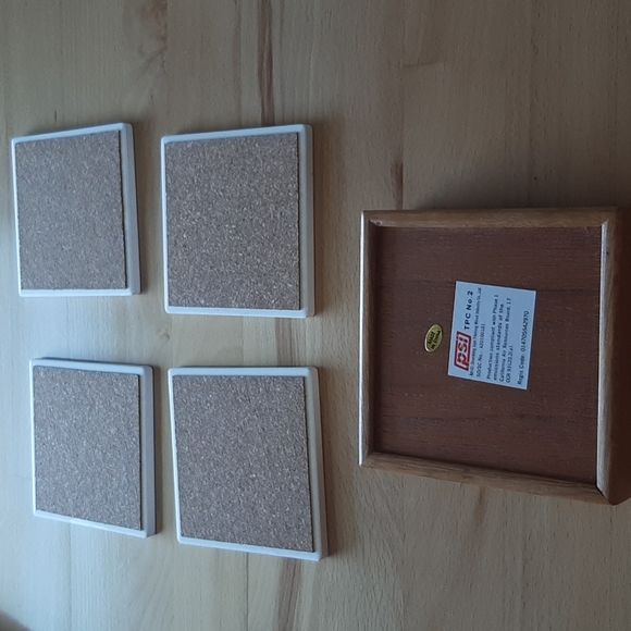 NWT Ceramic coasters/wood holder - Picture 6 of 7